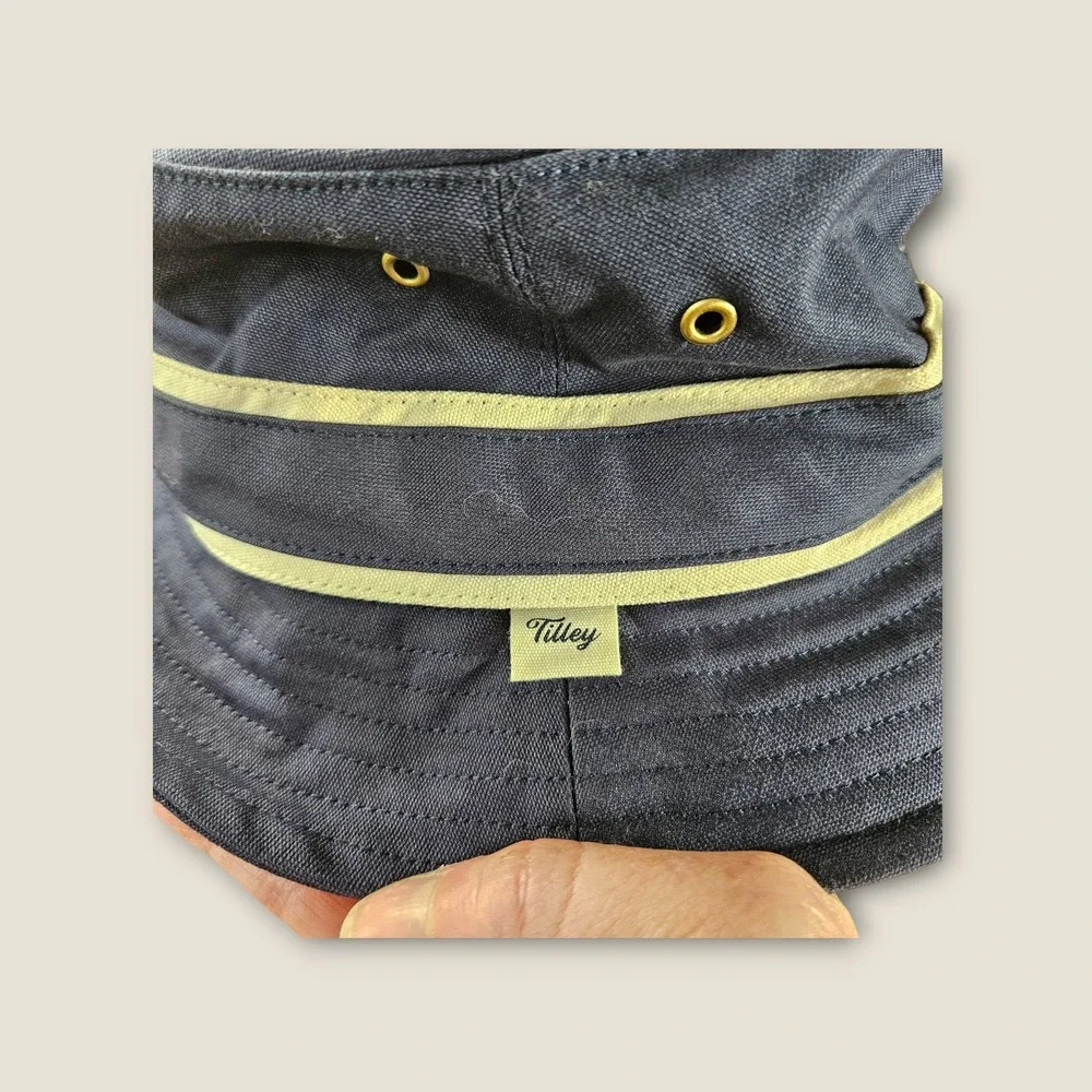 Tilley Endurables Bucket Hat Mens‎ S/M Blue Cotton Outdoor Sun Travel